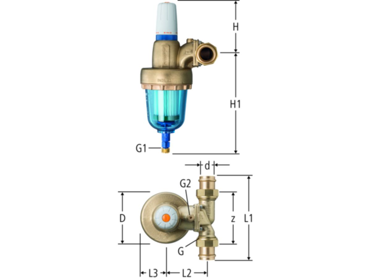 Druckreduzierventil NUSSBAUM Redfil - PN 16, mit Aquaplus-Anschlussverschr.