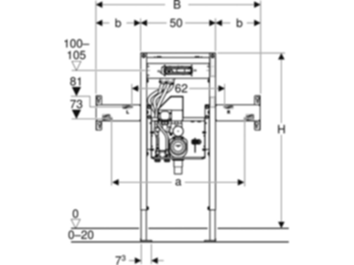 Geberit Duofix Element für ONE 80 cm - für Waschtisch und Wandarm. m. Unterputz