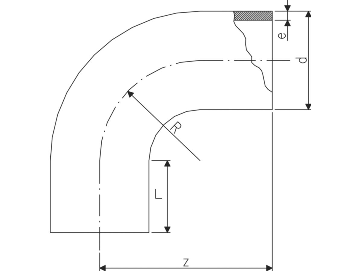 Bogen HDPE PE100 90° S-5 160 mm - 753001017