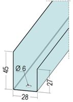 U-Anschlussprofil für CD-Profil ungl. - L 300cm, 16 Stk. pro Bund