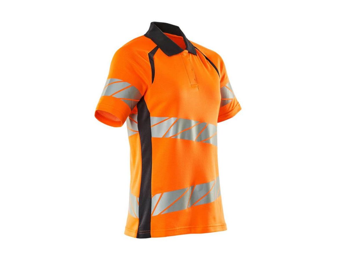 Polo-Shirt, Damenpassform, Gr. S ONE - hi-vis orange/schwarzblau, 50%PES/50%BW