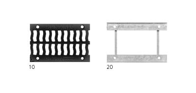 SECURRO Schwerlast Abdeckrost 200 T 20 - 2-Phasen Stahlaufsatzrahmen, 500/330/35