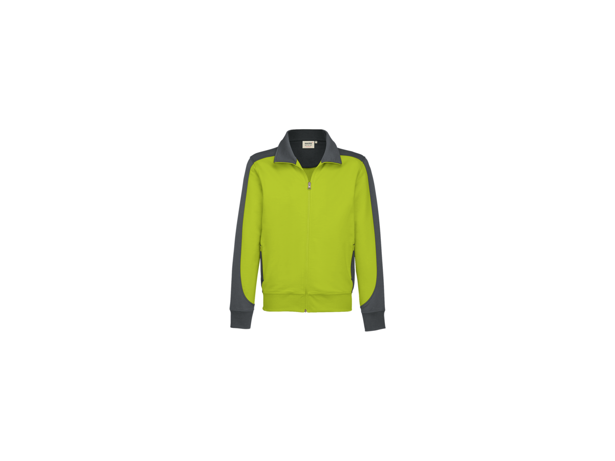 Sweatjacke Contrast Perf. S kiwi/anth. - 50% Baumwolle, 50% Polyester, 300 g/m²
