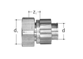 Sanipex Übergang mit Konus d=16 mm 3/4" - auf Fremdfabr-Verteiler aus Messing