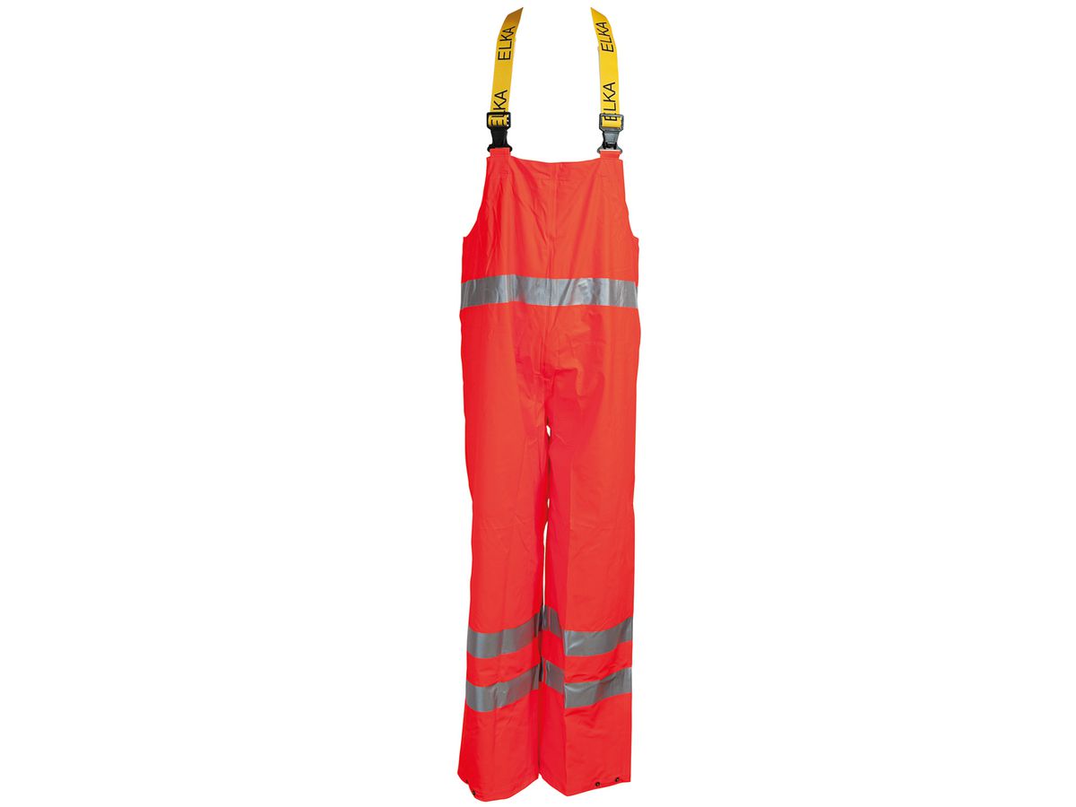 ELKA Latzhose EN ISO 20471 PU/Polyester - mit Reflexstreifen + Träger, 170g/m2