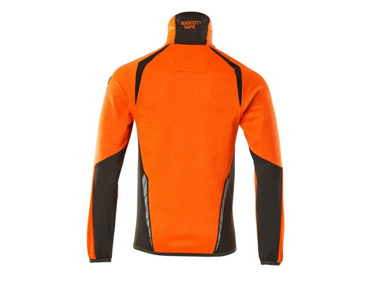 Fleecepullover mit Reissverschl. Gr. 2XL - hi-vis orange/dunkelanthrazi,94%PES/6%EL