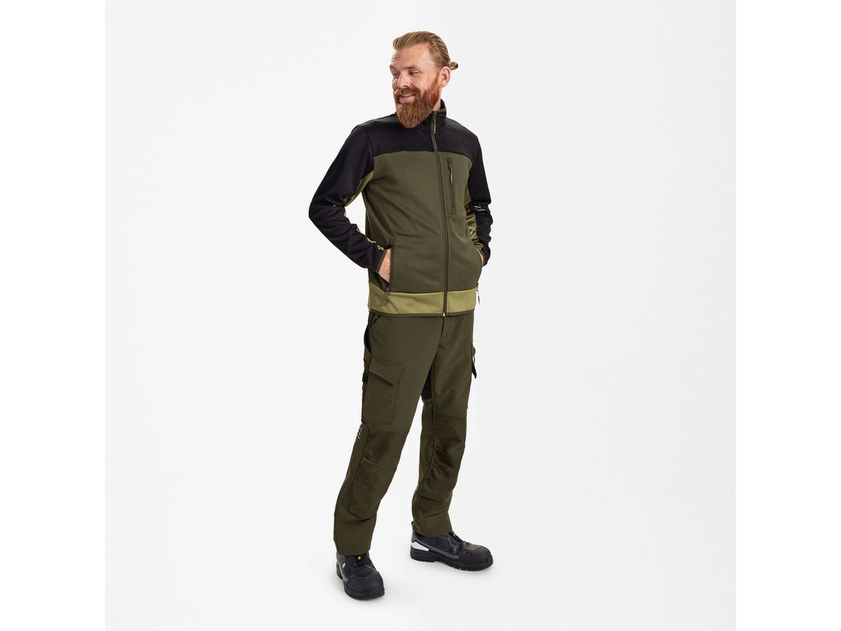 ENTIRE Midlayer-Cardigan Gr. 5XL - Forest Green/Schwarz