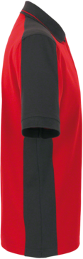 Poloshirt Contrast Perf. M rot/anthrazit - 50% Baumwolle, 50% Polyester