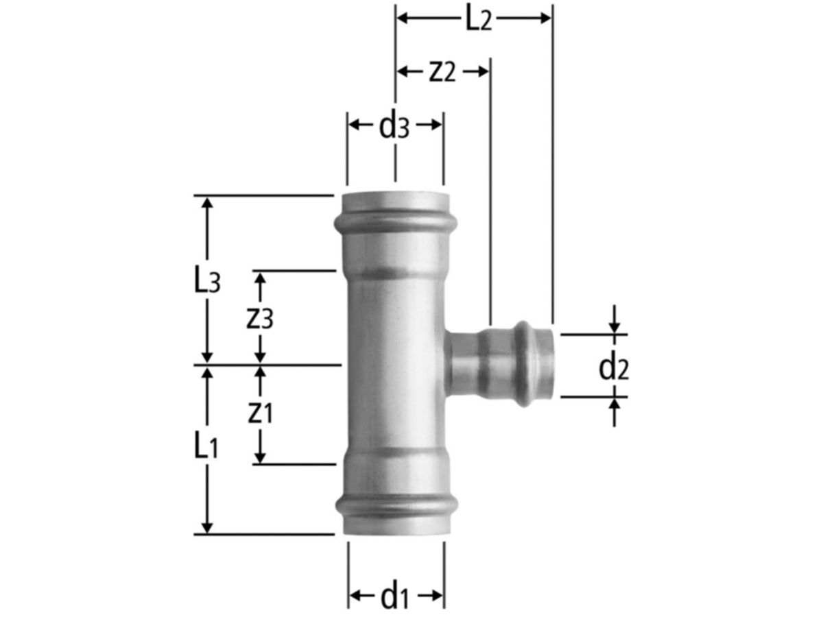 Optipress-Gaz T-Stück