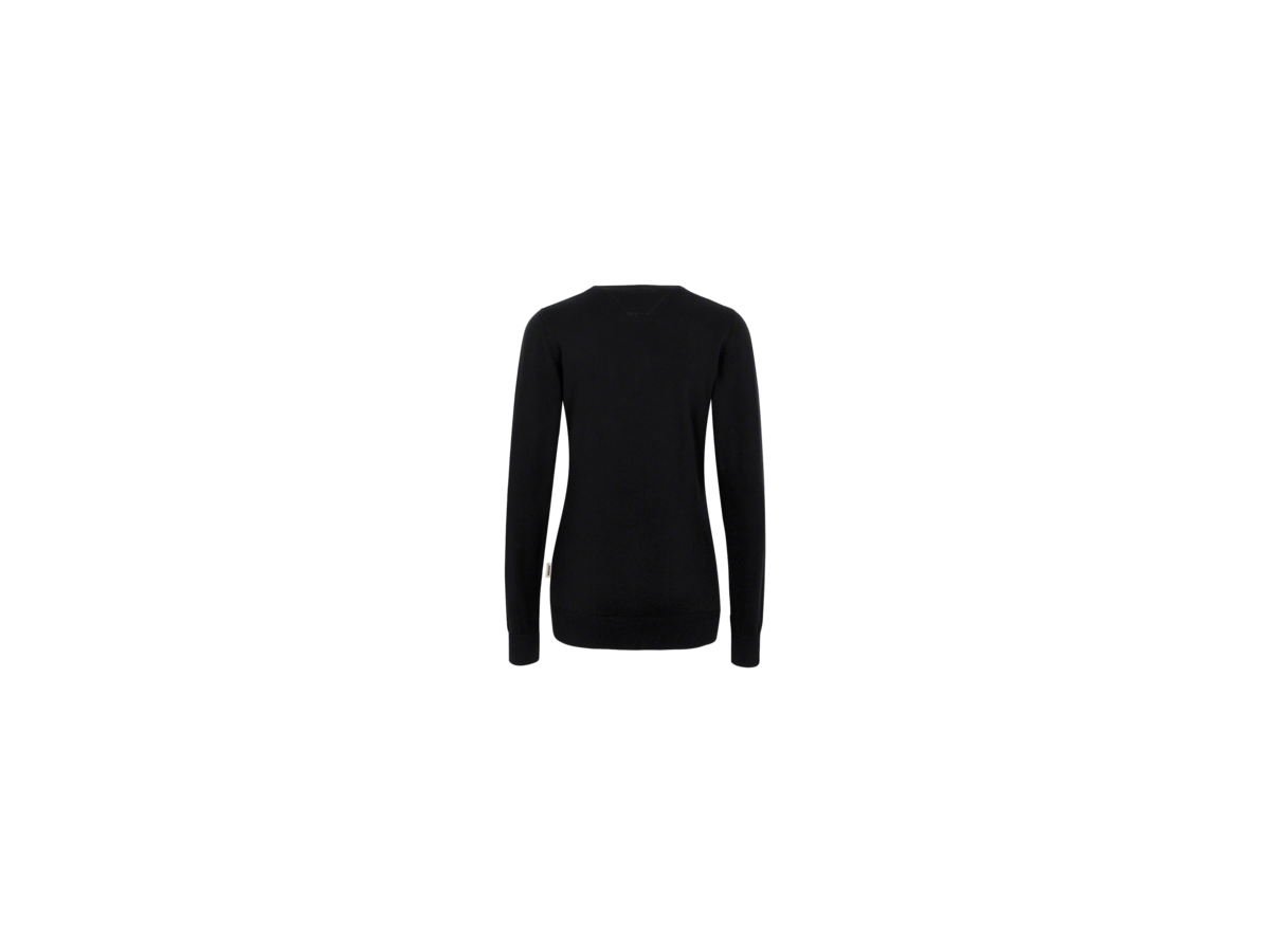 Damen-V-Pullover Prem.-Cotton XL schwarz - 100% Baumwolle