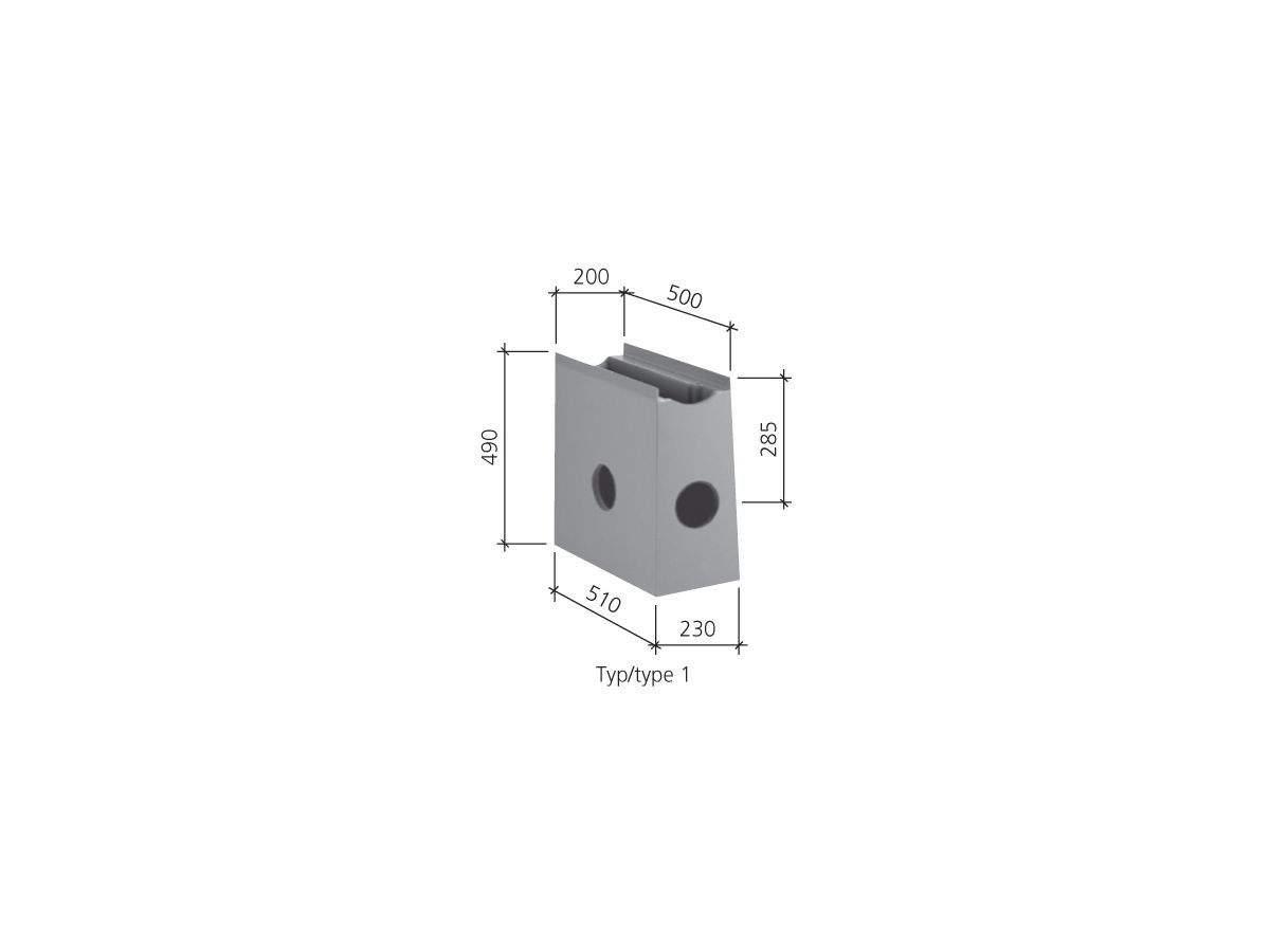 BIRCO SIR Liniensinkkasten T 1 - NW 100 / 1-teilig