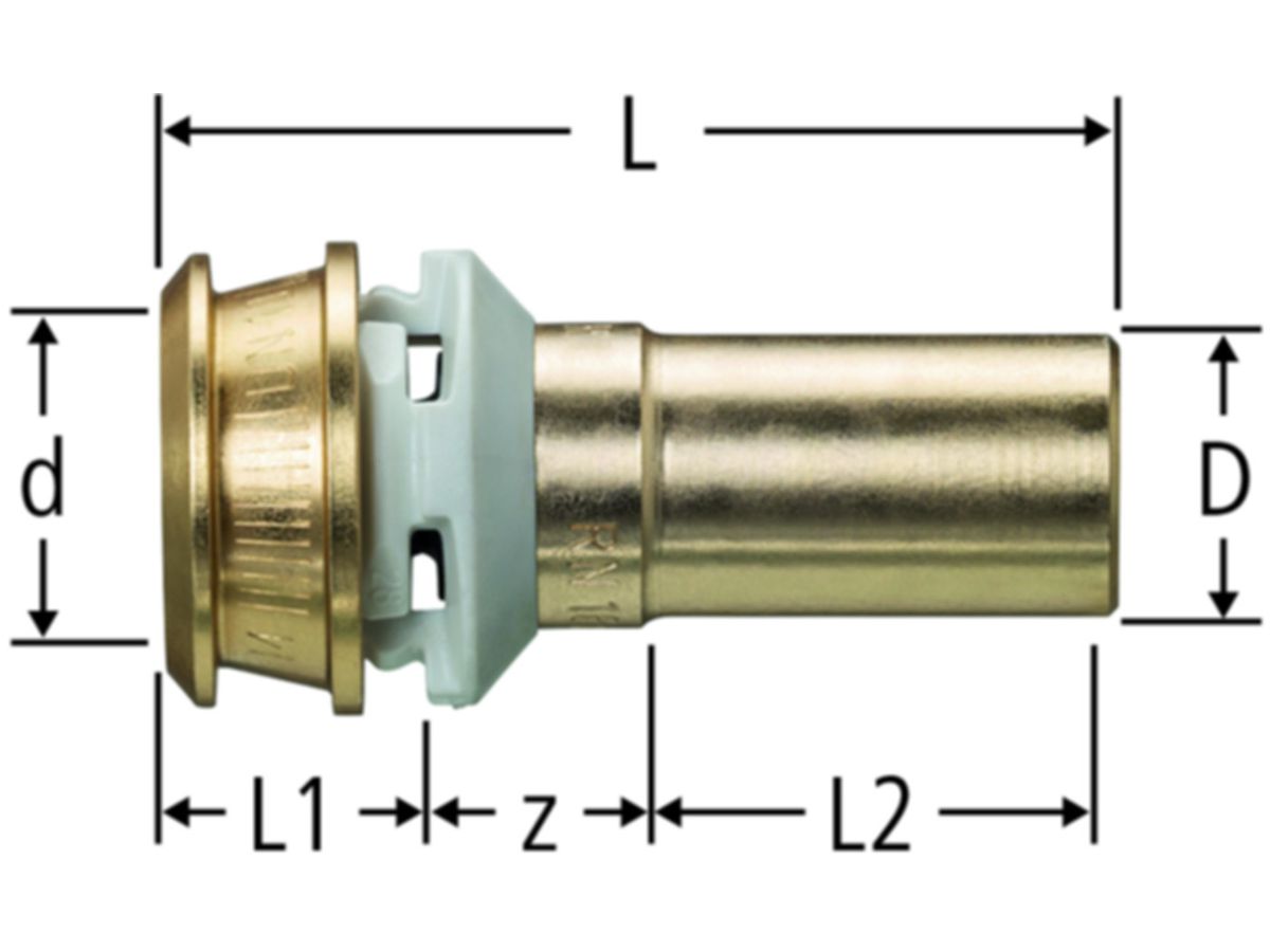 Optiflex-Flowpress-Übergang - auf Optipress-Aquaplus mit Einstecken