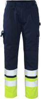 Hose mit Knietaschen, Gr. 76C46 - marine/hi-vis gelb, 65% PES / 35% CO