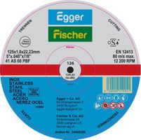 Trennscheiben Inox EHT 125-1.0 A60 - Stahl/Inox flach mit Egger&Fischer Logo