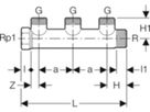 Geberit Mepla-Verteiler 3-F.  3/4"