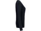Damen-Longsleeve Perf. Gr. L, schwarz - 50% Baumwolle, 50% Polyester
