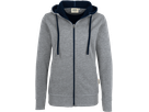 Damen-Kapuzenjacke Bonded XL - grau-meliert/tinte, 75% PES/25% CO