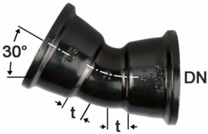 HD-Bogen 100 mm Fig. 2823A - 30° 2 Muffen