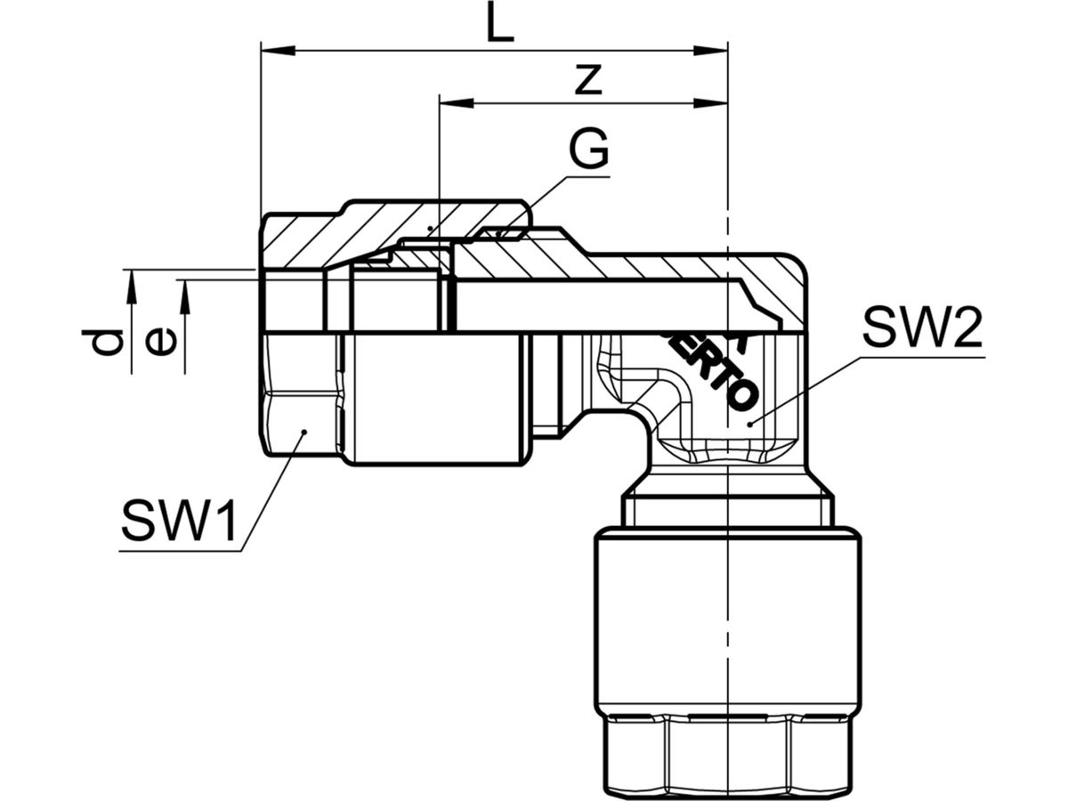 Winkelverschraubung Serto Nr. 2021