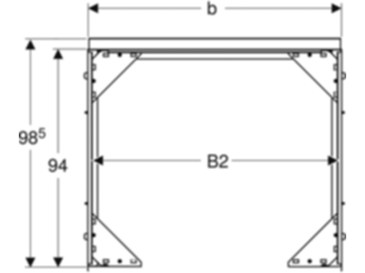 Geberit Duofix Rohbaubox für ONE - Spiegelschrank, 80 x 76 cm