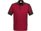 Poloshirt Contrast Perf. M weinrot/anth. - 50% Baumwolle, 50% Polyester, 200 g/m²