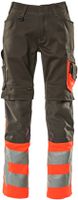 Leeds Hose mit Knietaschen, Gr. 76C46 - dunkelanthrazit/hi-vis rot