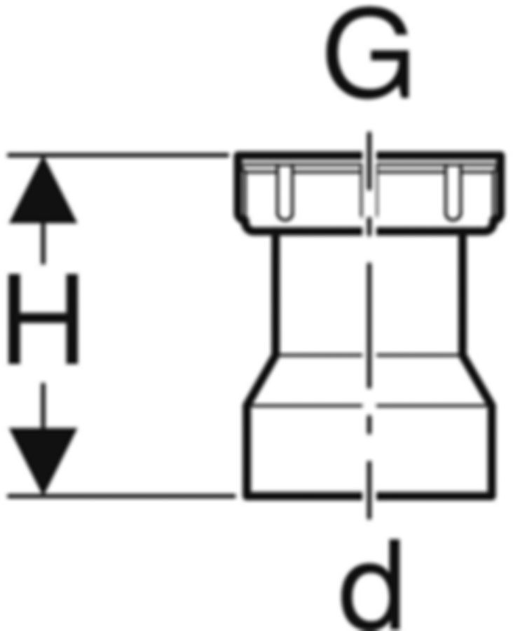 Geberit PE Anschlussstutzen für Sifon - Überwurfmutter; Dichtung