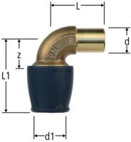 Optiflex prOfix Bogen 90° - mit Optipress-Einsteckende