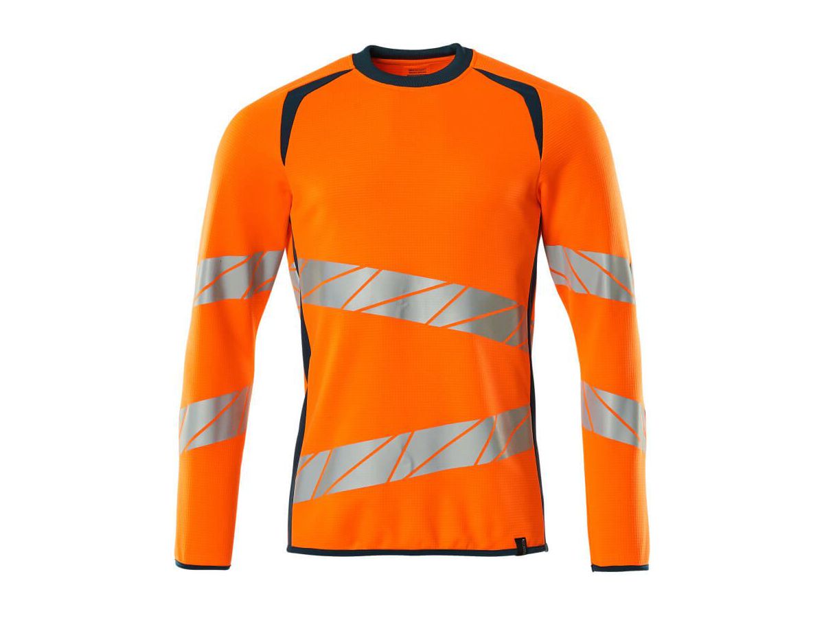 Sweatshirt Premium zweifarbig, Gr. 3XLO - hi-vis orange/dunkelpetroleum