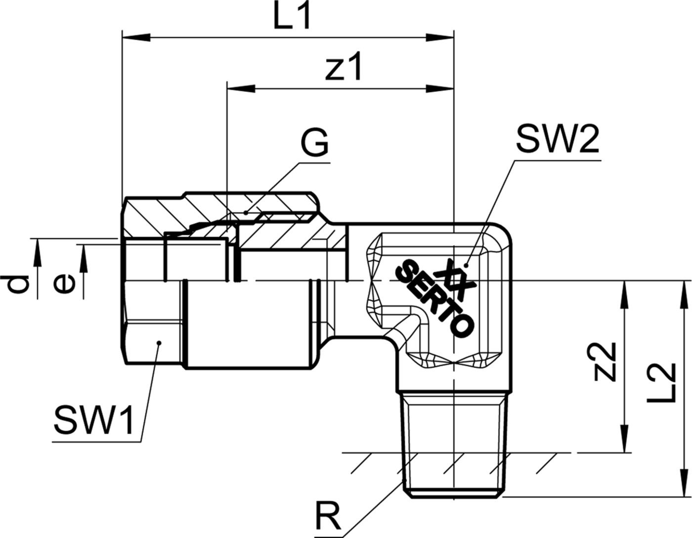 Winkel-Einschraubverschr. Serto Nr. 2421