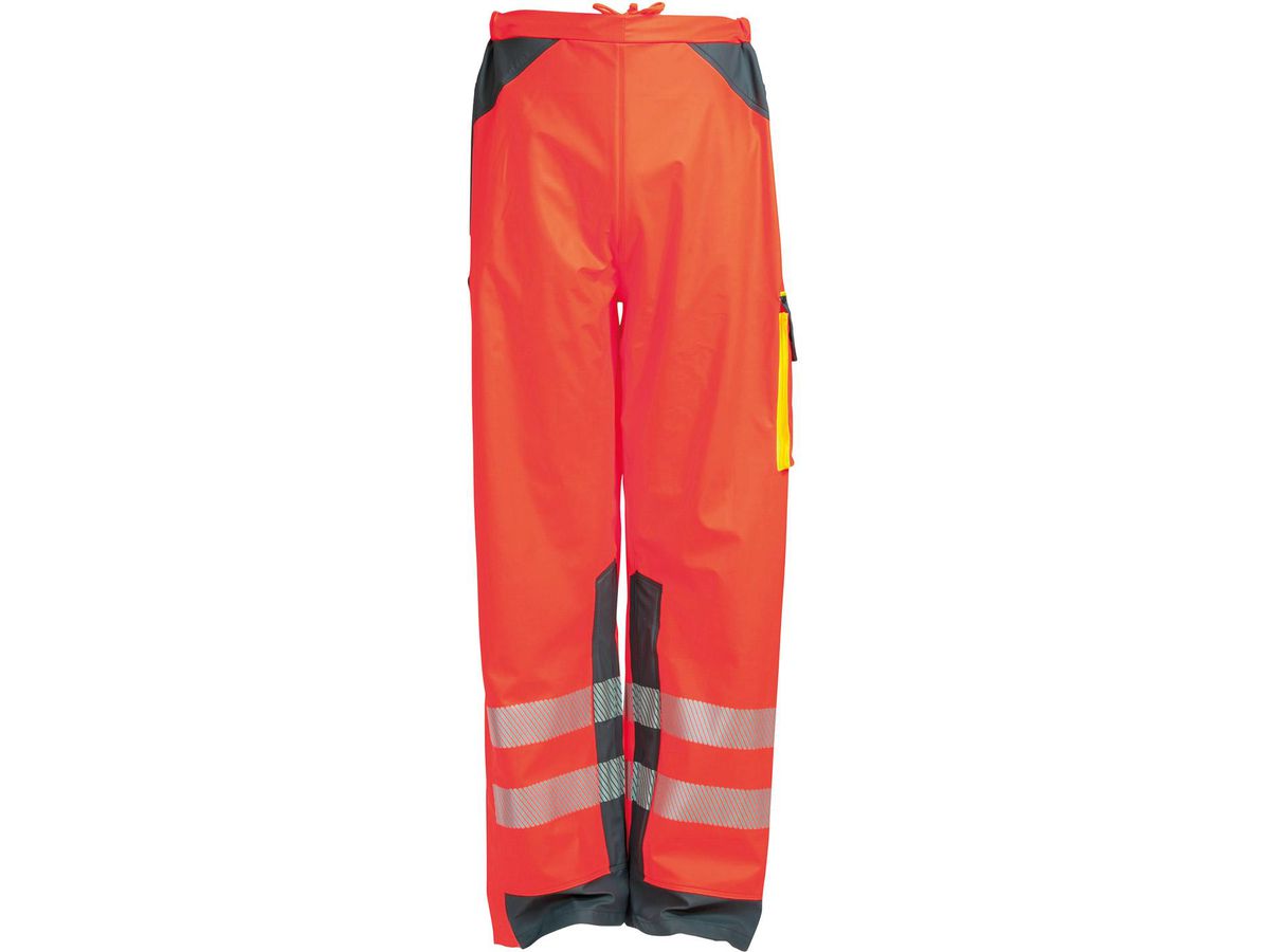 ELKA Bundhose DRY ZONE D-LUX, Gr. L - Warnorange/grau, Reflexstr. und Taschen