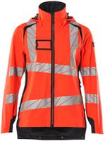 Hard Shell Jacke, Damenpassform, Gr. 2XL - hi-vis rot/schwarzblau, 100% PES