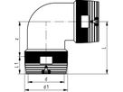 Winkel 90° PE100 S-5 SDR 11 ELGEF+ - 5 bar Gas / 16 bar Wasser