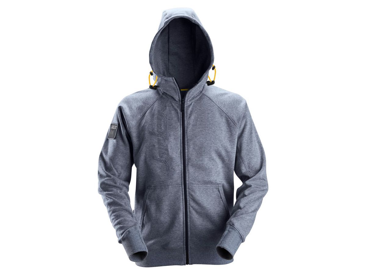 Hoodie mit Reissverschluss, Gr. S - dunkelblau melange, mit Kapuze