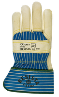 Schutzhandschuhe RESISTA-EXTRA - Rindnarbenleder/Drilch, gummierte Stulpe
