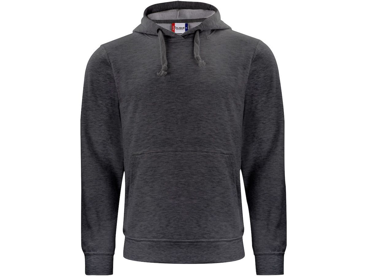 CLIQUE BASIC Hoody, anthrazit meliert - Gr. L, 80% PES / 20% CO, 300 g/m2