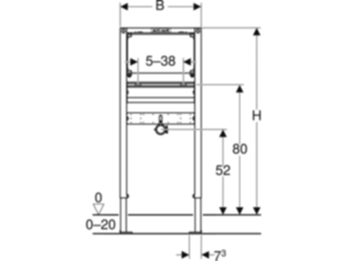 Geberit Duofix-Waschtisch-Element - für Unterputz-Wandarmatur Typ 130