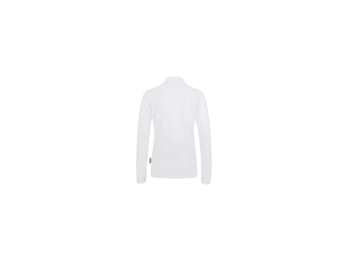 Damen-Longsleeve-Poloshirt Perf. M weiss - 50% Baumwolle, 50% Polyester, 220 g/m²