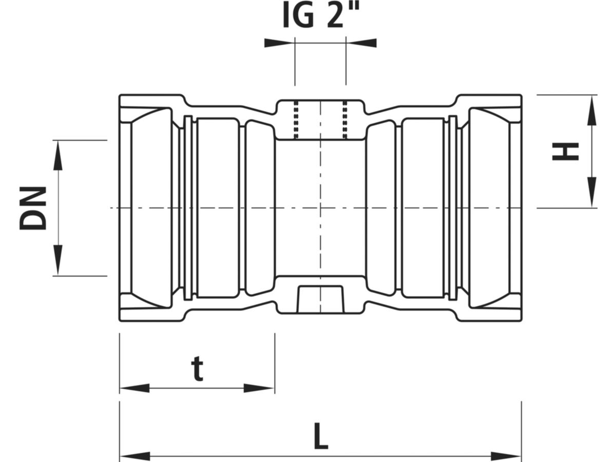 Hausanschluss-Stück BLS PN 16  DN 125 - mit Gewinde-Abgang 2"  5413"