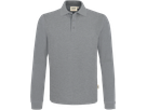 Longsleeve-Poloshirt Perf. 5XL grau mel. - 50% Baumwolle, 50% Polyester, 220 g/m²