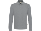 Longsleeve-Poloshirt Perf. XS grau mel. - 50% Baumwolle, 50% Polyester, 220 g/m²