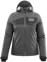 Winterjacke Damenpassform, Gr. 2XL - dunkelanthrazit/schwarz, 100% PES
