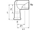Eurotubi Übergangswinkel 90° Inox - mit IG