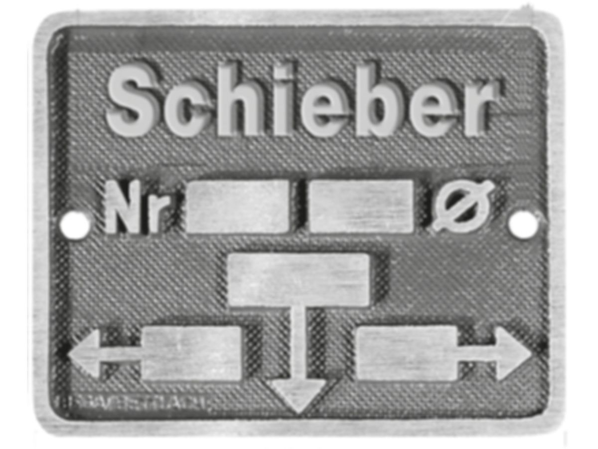 Schiebertafel Nr.30 Text "Schieber" - blau (Bega) 130x105mm