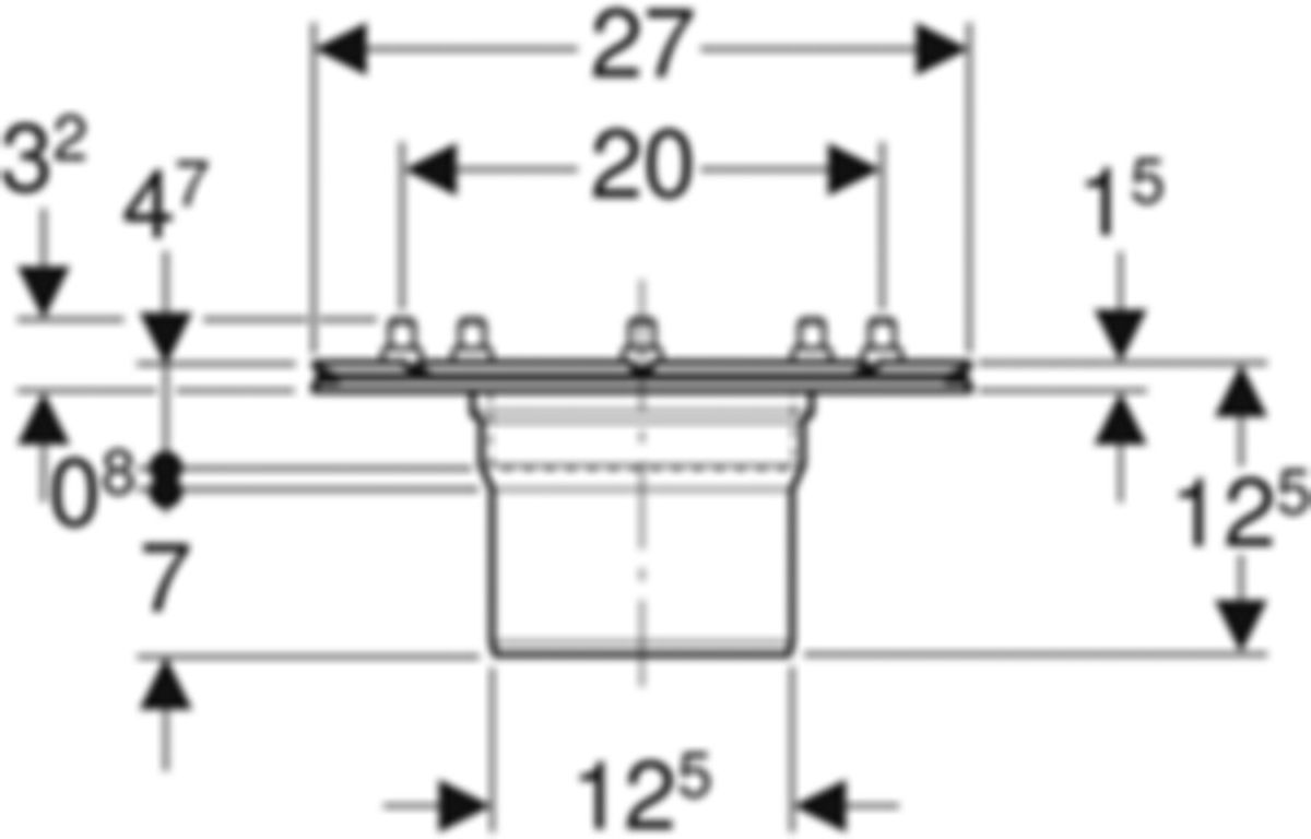 Geberit Aufsatz Pressdichtungsflansch - zu Bodenablauf 13 x 13 cm