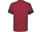 T-Shirt Contrast Perf. L weinrot/anth. - 50% Baumwolle, 50% Polyester, 160 g/m²