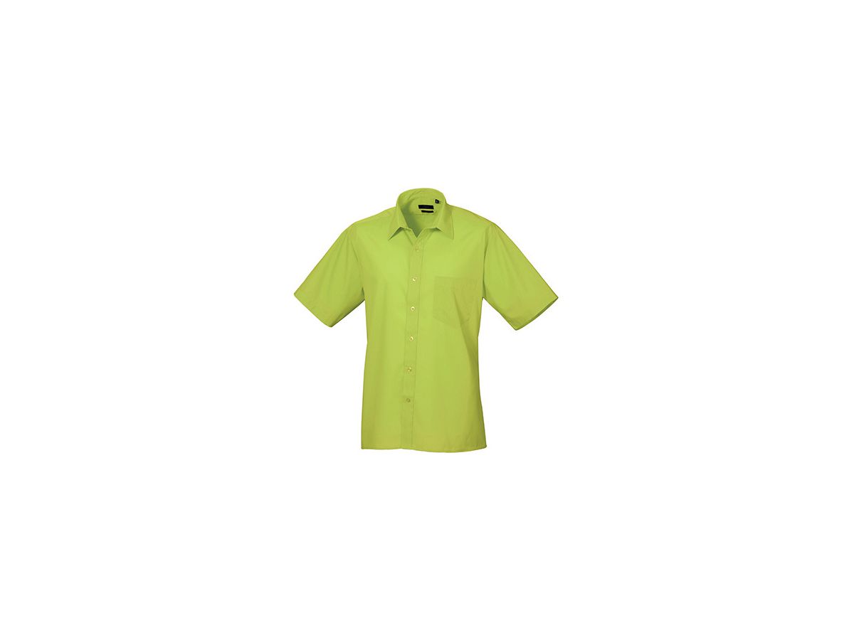 Poplin Short Sleeve Hemd, lime - Premier Workwear Herren Gr. 48/4XL