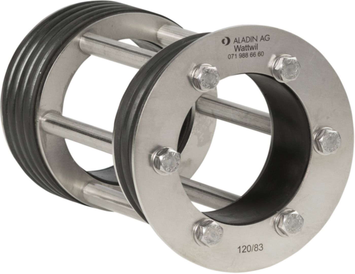 Pressring V2A, Dichtung NBR - doppelt, Länge 160 mm