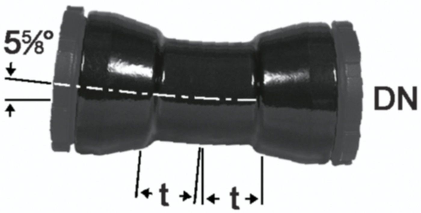 HD Bogen  5°, 2 Schraubmuffen - Fig. 2326a