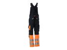Sunderland Latzhose mit Knietaschen - Gr. 82C60, schwarzblau/hi-vis orange